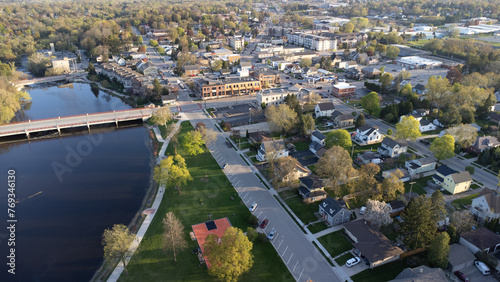 aerial view of a suburban neighborhood (grafton, wisconsin)