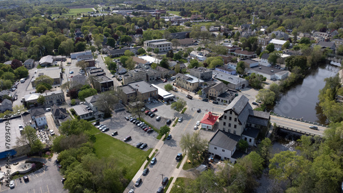 aerial view of a downtown (cedarburg, wisconsin) photo