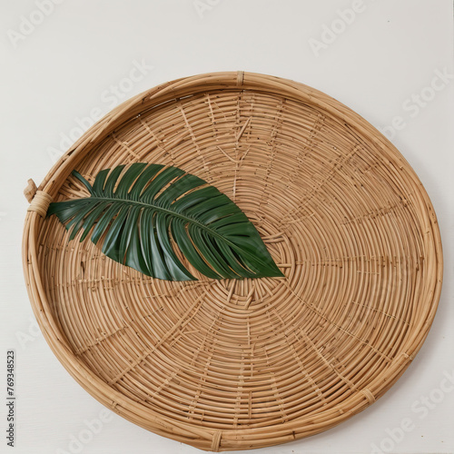 rattan plate display for asian food culture