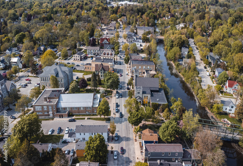 aerial view of a city (cedarburg, wisconsin)