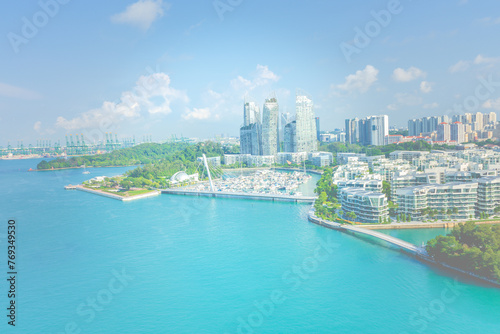 SENTOSA / SINGAPORE, 29 APR 2018 - View of the Sentosa island and Singapore to the seaside. © Nguyen Duc Quang