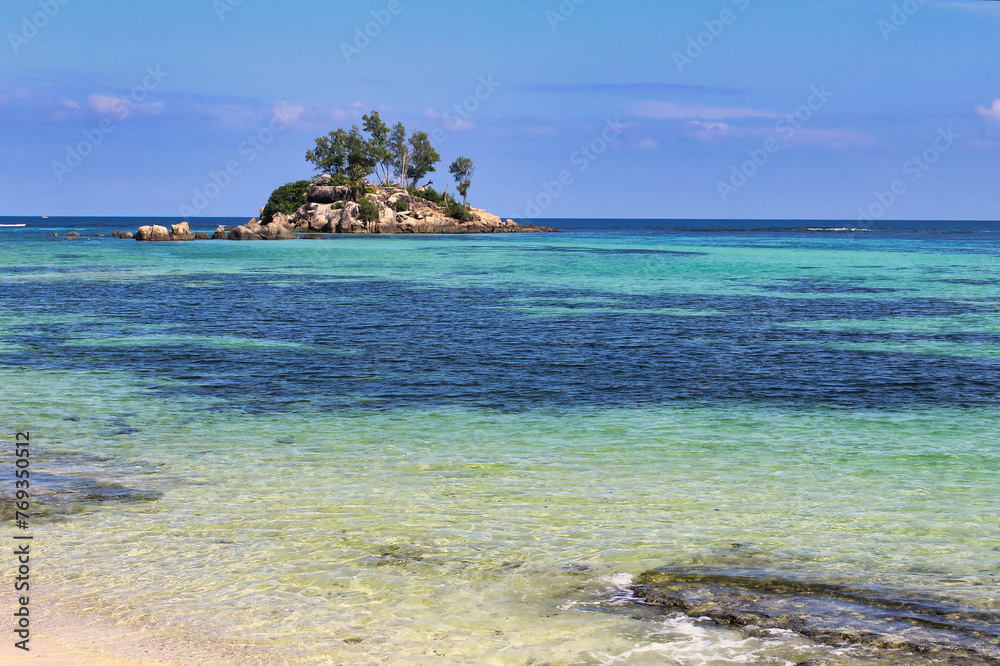 The spectacularly beautiful beaches on Anse Royale, on Mahe Island, Seychelles
