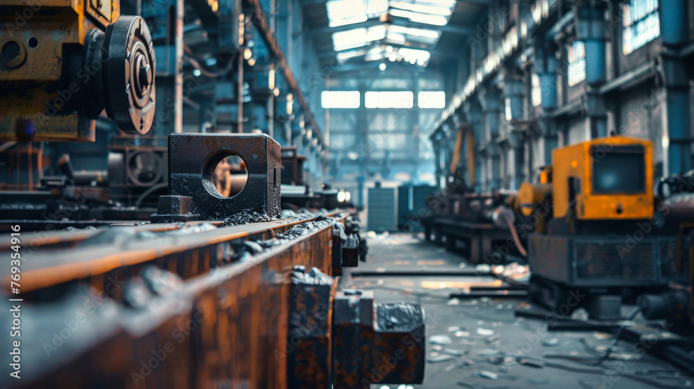 Fototapeta premium Busy Factory Filled With Machinery