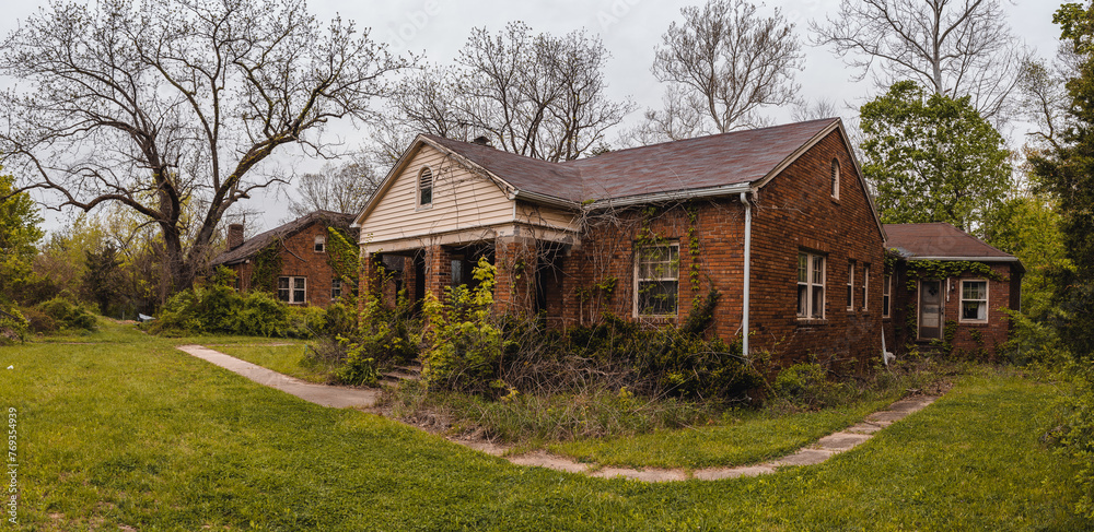 Fototapeta premium old brick house in the woods