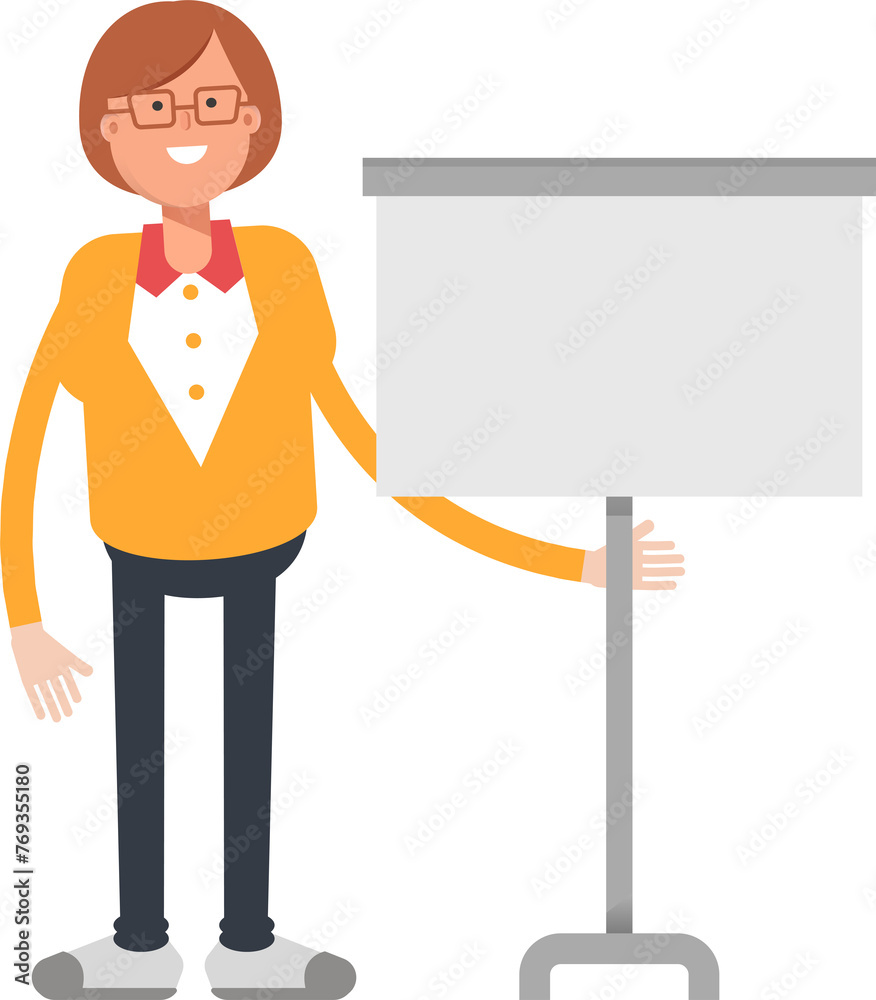 Office Woman Character Presenting Whiteboard
Office Woman Character Presenting Whiteboard