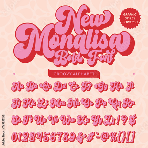 New Monalisa Retro Vintage Display bold Font alphabet photo
