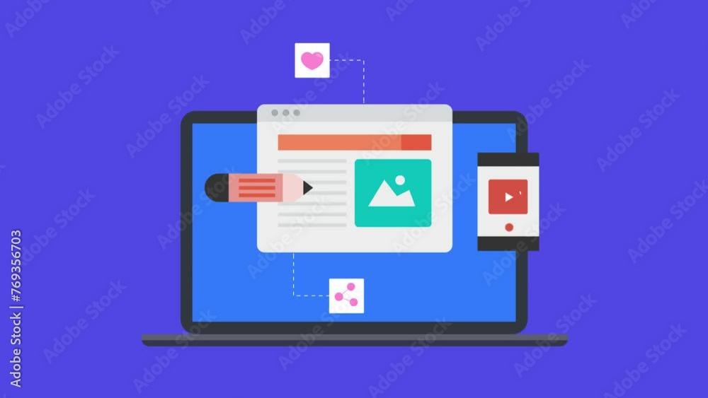 Text content creation for blog and creating video content on mobile for social media post, business communication video animation clip. Text content creation for blog and creating video content on mobile for social media post, business communication video animation clip.