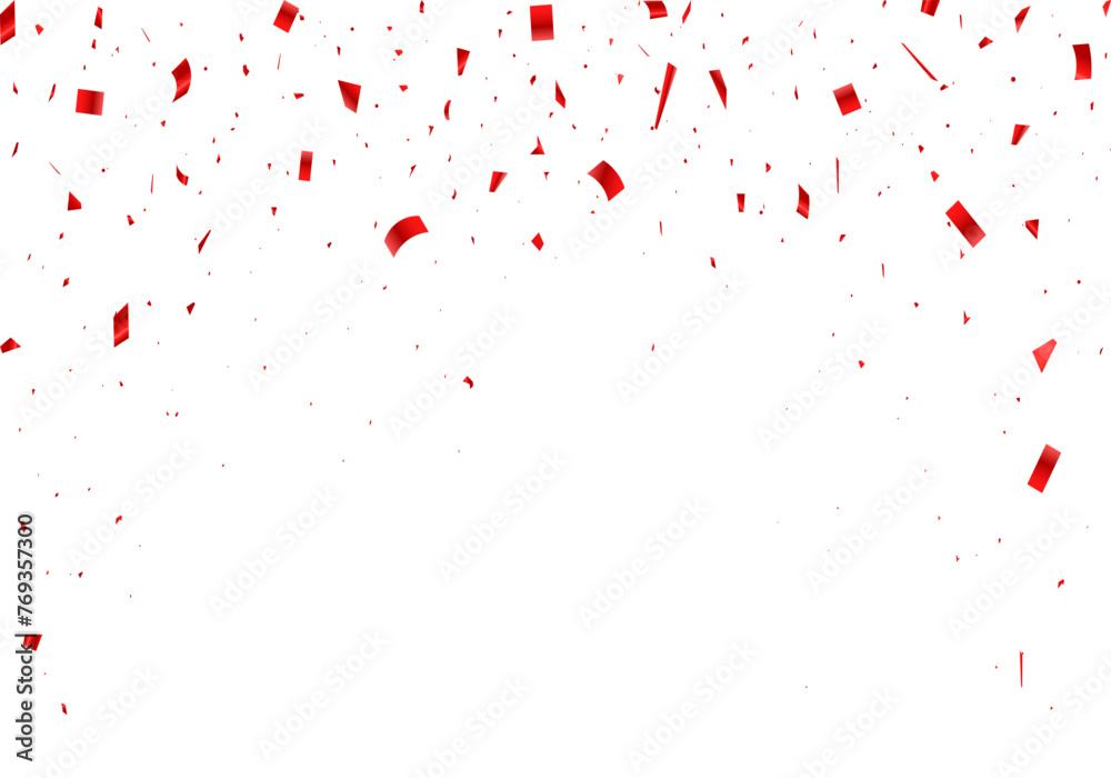 Vector illustration of red confetti for a fun party background.