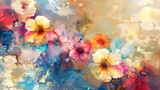 Abstract Floral Oil Painting Background