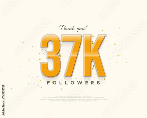 Simple design thank you 37k followers, with a light shiny design.