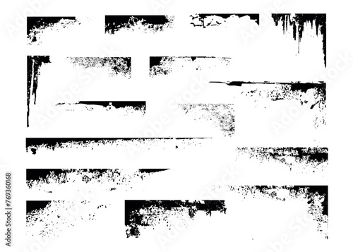 Set of vector grunge corners elements