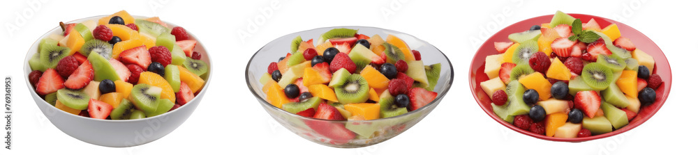 fruit salad isolated on transparent background