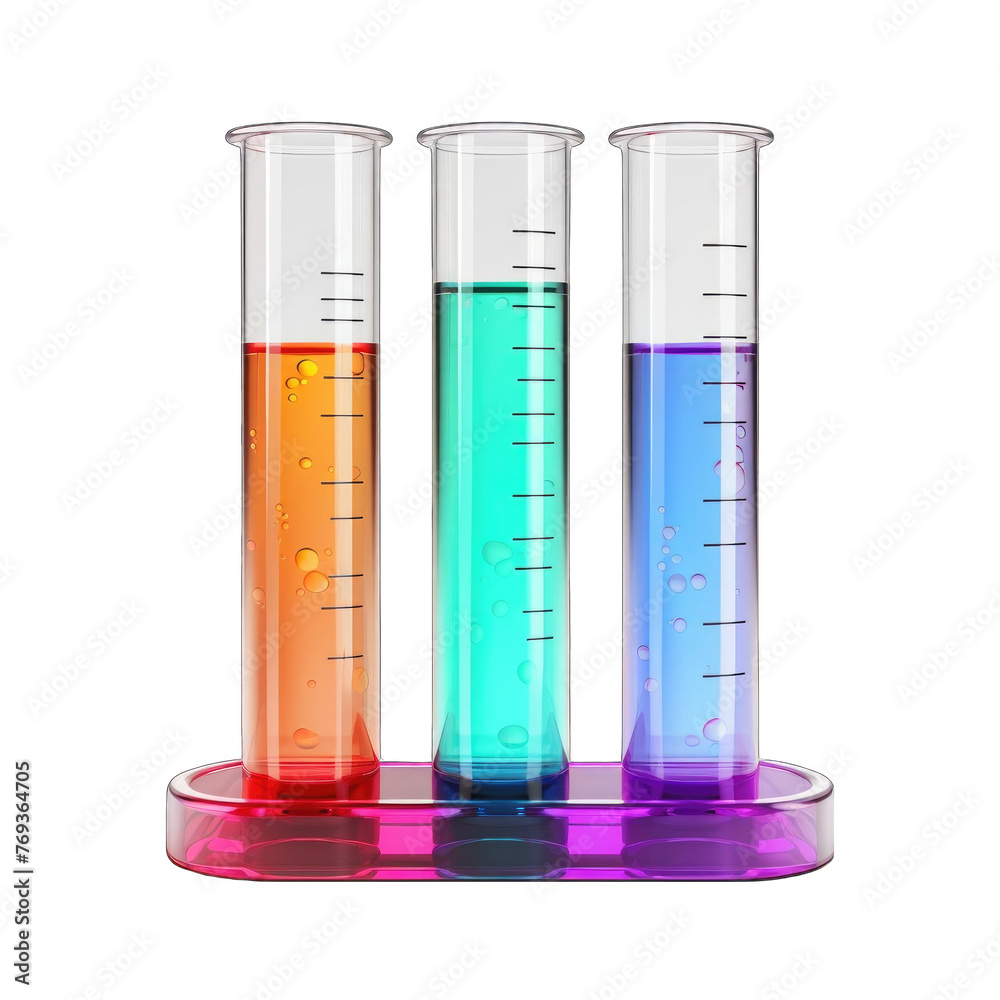 3D Test Tube on white background . blood test tube empty, 3d illustration