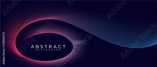 Futuristic abstract glowing wave lines background. Modern pink blue gradient flowing wave lines. Futuristic technology concept. Suit for poster, banner, brochure, cover, website, flyer.