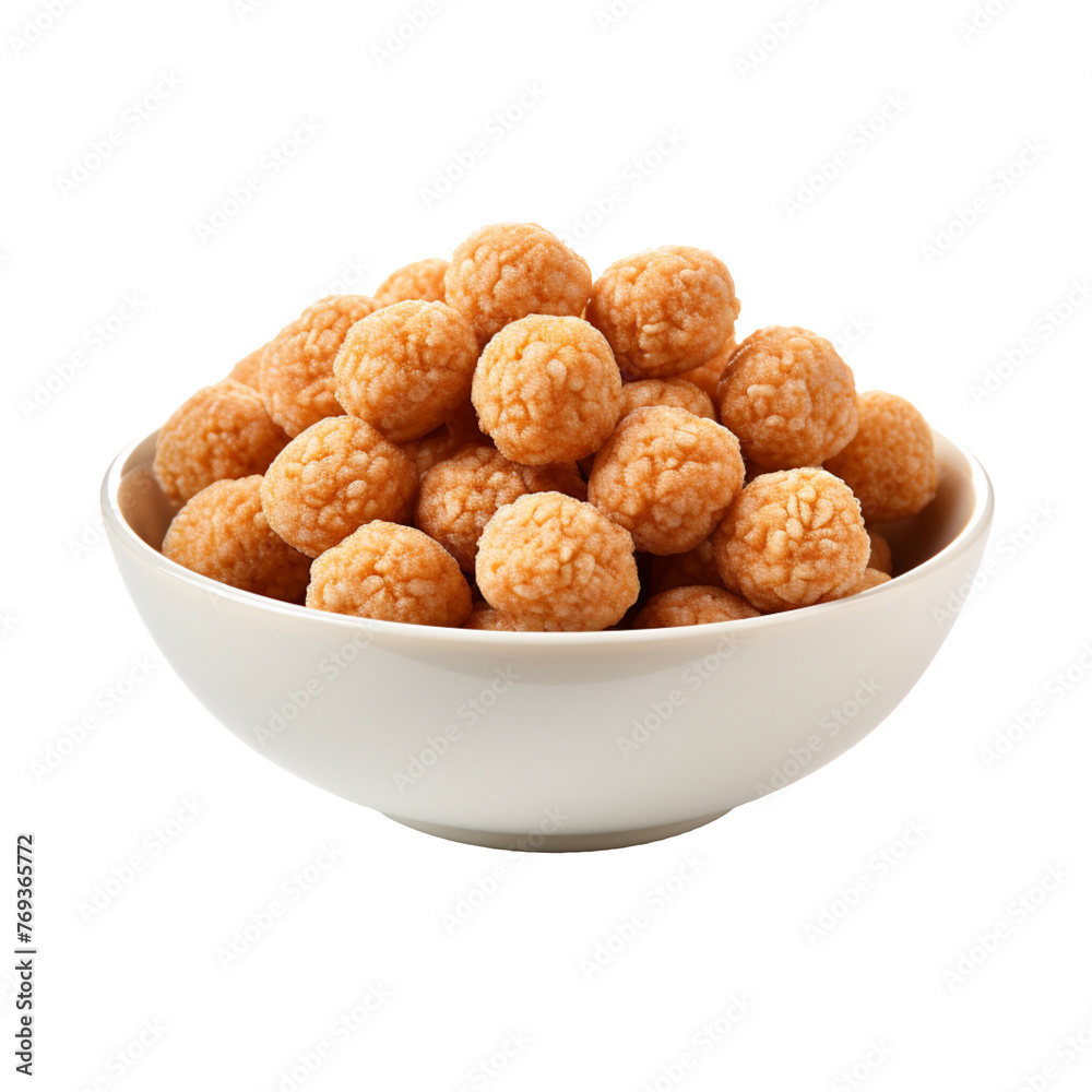 cereal cookies in a bowl isolated on transparent background cereal cookies in a bowl isolated on transparent background