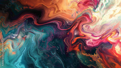 Dynamic patterns of swirling colors cascading across the canvas, creating a visual feast for the eyes. photo