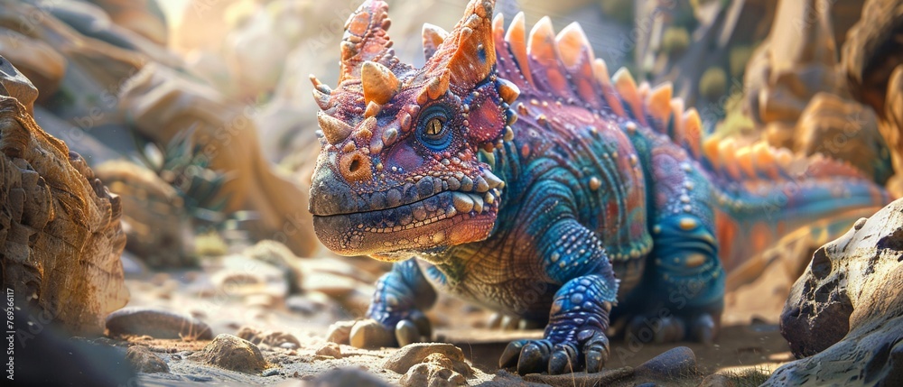 Fototapeta premium Photorealistic image of bread shaped like a Sheep in the meadow, vibrant colors, natural lighting colourful