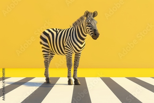 A zebra is walking across a road