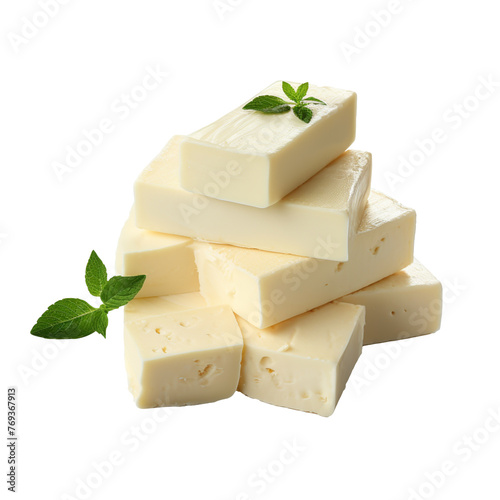Cheese Feta isolated on transparent background