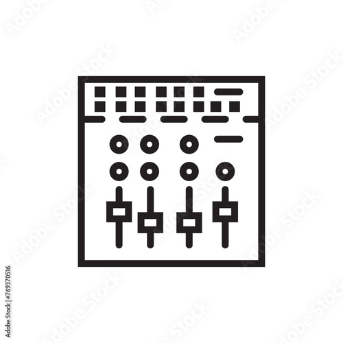 Audio Music Mixing Line Icon