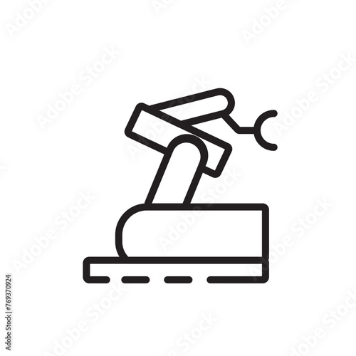 Automatic Industry Robot Line Icon