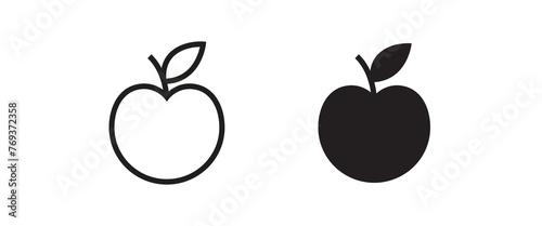 Apple vector icon. Apple fruit icons button, vector, sign, symbol, logo, illustration, editable stroke, flat design style isolated on white linear pictogram photo