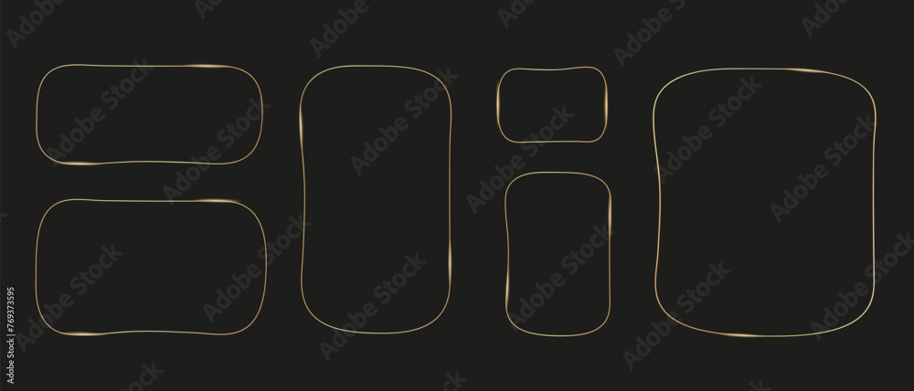 Gold geometric art deco frames Luxury gold frames for wedding invitation cards Thin line oval and rectangle for invitation design. Vector illustration isolated on black background eps 10 Gold geometric art deco frames Luxury gold frames for wedding invitation cards Thin line oval and rectangle for invitation design. Vector illustration isolated on black background eps 10