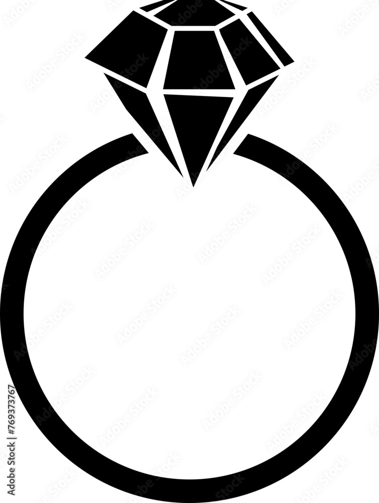 Diamond engagement ring icon . Ring with gemstone. Ring Diamond Engagement. Wedding ring with diamond icon isolated vector illustration
