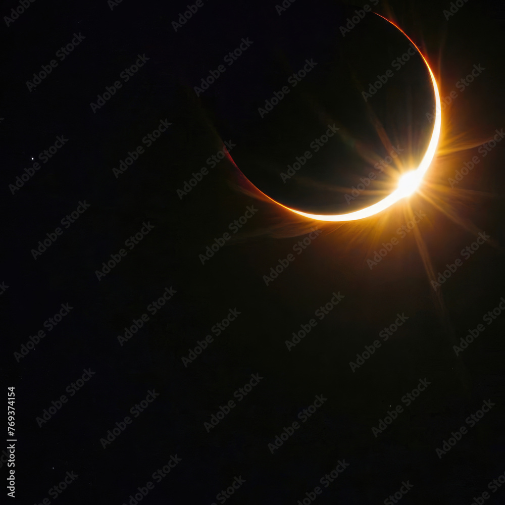 Obraz premium Solar Eclipse. The moon moving in front of the sun.