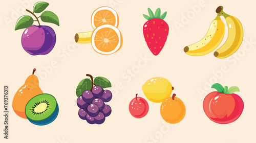Fruits icon design vector illustration flat cartoon