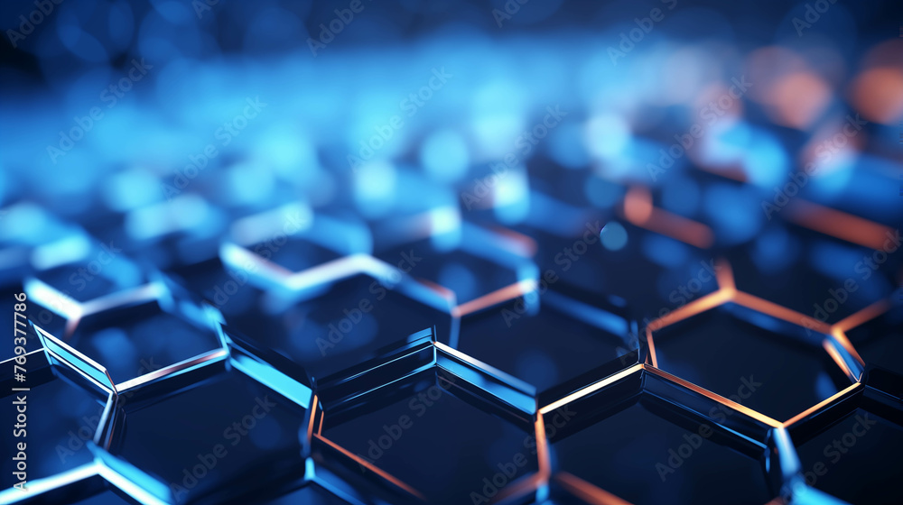 Futuristic glowing digital abstract network.