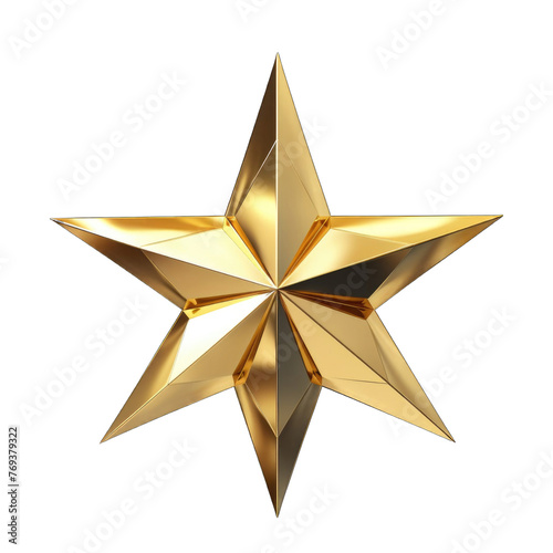 3D Star clipart on white background . a red star on a white background