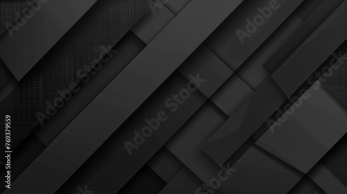 Futuristic geometric mosaic with origami effect: metal-paper cut design in grey gradient - minimalist background with triangles, stripes, and shapes - dark, contemporary banner photo