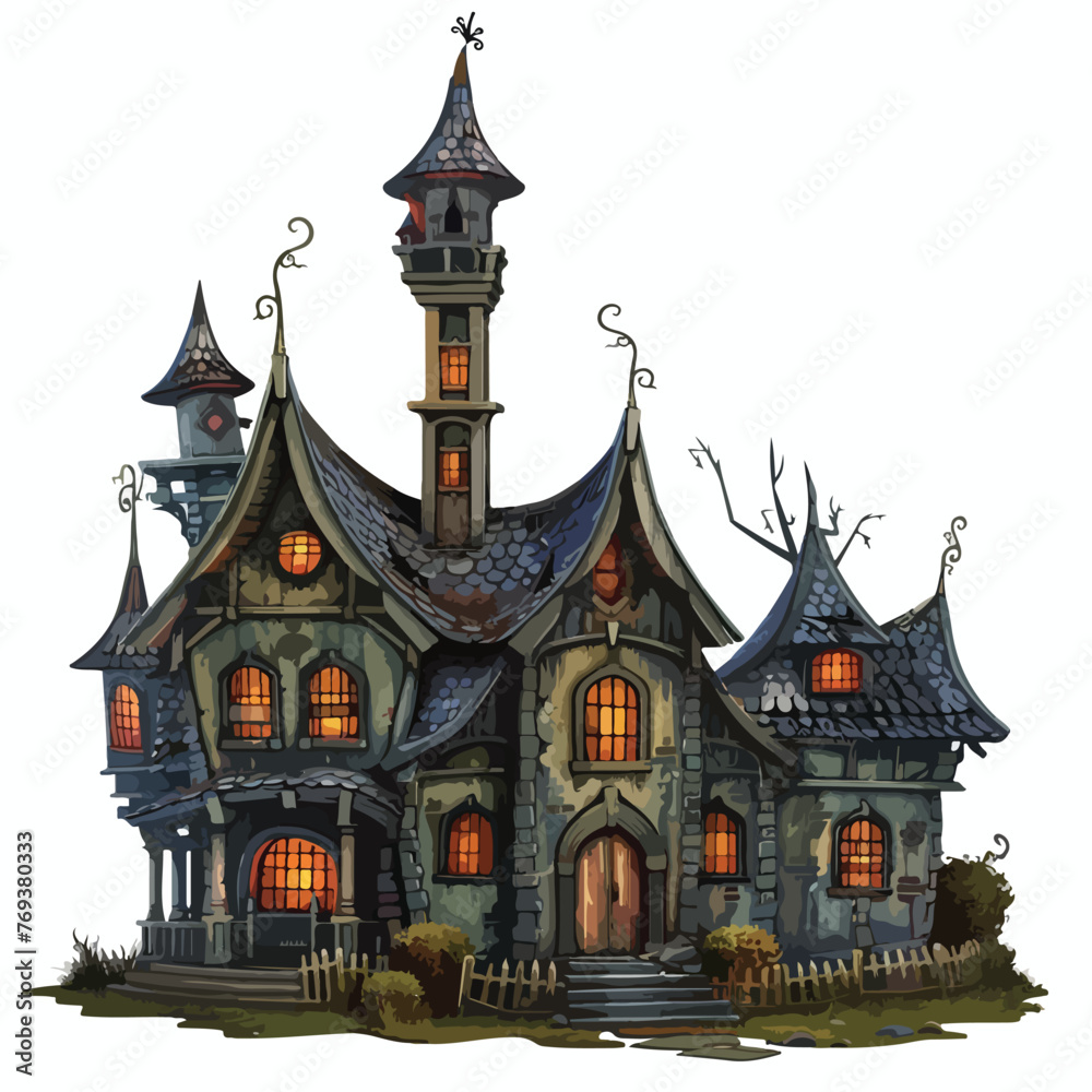 Haunted House Clipart  isolated on white background