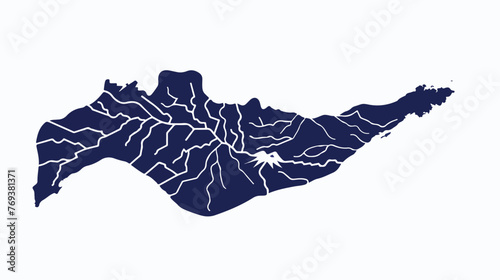 Costa Rica outline map national borders country shape