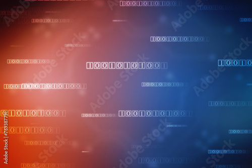Binary Code Background, Digital Abstract technology background, flowing number one and zero text in binary code format in technology background. Internet Big data Concept