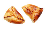 Samsa with meat isolated on a white background