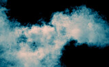 Blue smoke isolated black background
