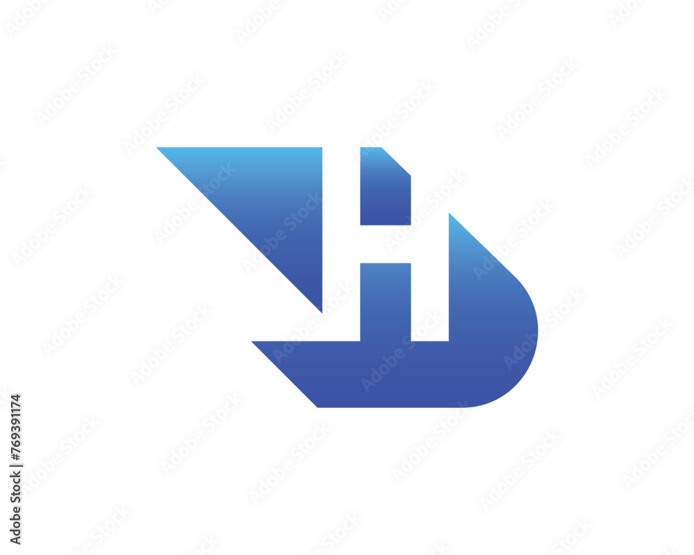 Letter h arrow vector logo template design  