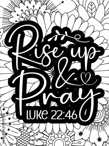 Christian Jesus Quotes Flower Coloring Page Beautiful black and white illustration for adult coloring bookt