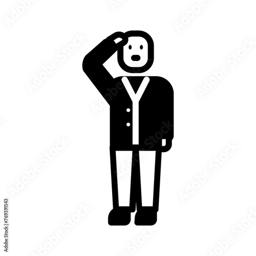 Vector solid black icon for Salute