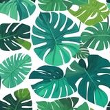 seamless pattern of tropical leaves. Vector seamless pattern. Tropical illustration. Jungle foliage
