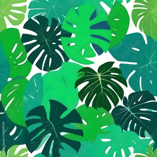 seamless pattern of tropical leaves. Vector seamless pattern. Tropical illustration. Jungle foliage 