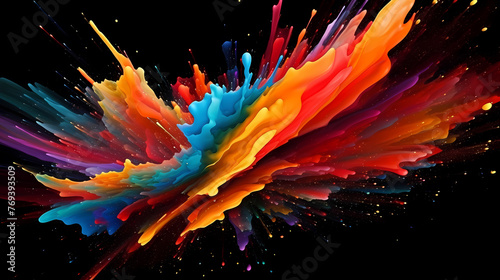 Abstract colorful paint splash  fantasy art
