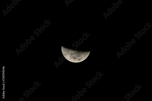 Half-moon with dark sky wallpaper.