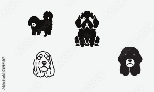 Illustration Bernedoodle dog Black icon design