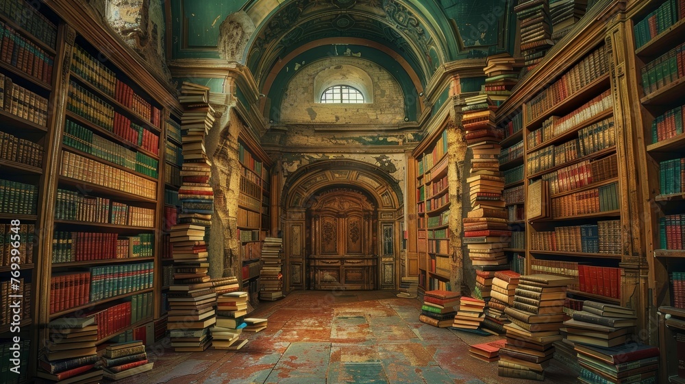 Knowledge: A vast library filled with books and resources Knowledge: A vast library filled with books and resources