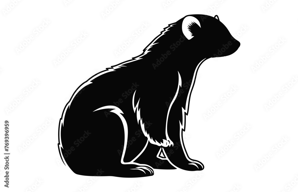 Ferret Silhouette vector isolated on a white background