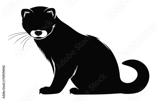 Ferret Silhouette vector isolated on a white background © GFX Expert Team