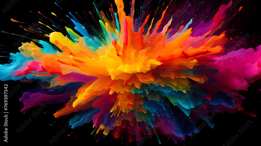 Obraz premium Abstract splash of paint liquid, bright colors